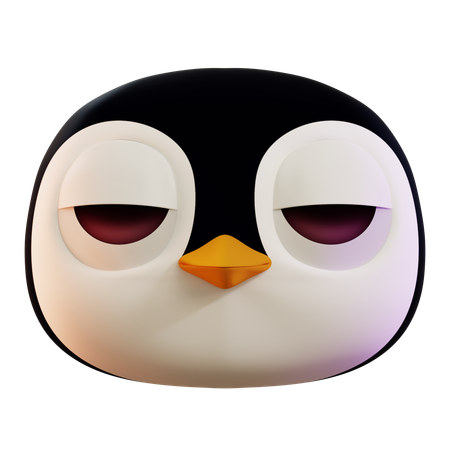 Pinguim fofo se sentindo entediado  3D Icon