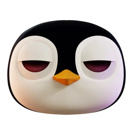 Pinguim fofo se sentindo entediado  3D Icon