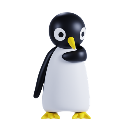 Pinguin denkt etwas  3D Illustration