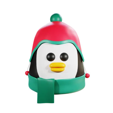 Pinguin Head With Shall 3D Icon