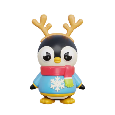 Pingüino de navidad  3D Illustration