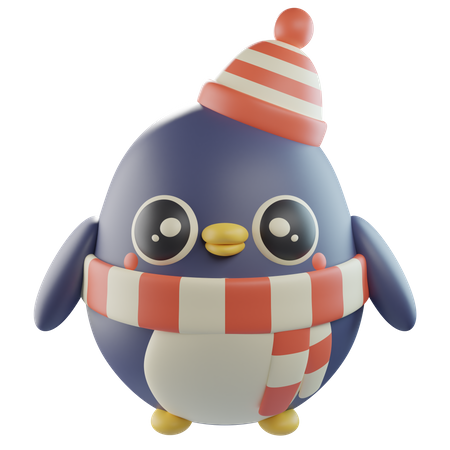 Bufanda del sombrero del invierno del pingüino  3D Icon
