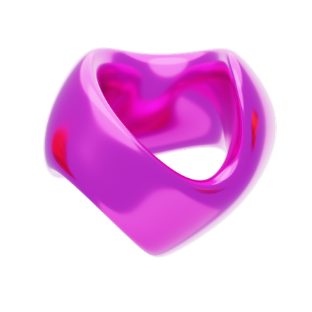 Pink Abstract Metalic Bending Circle Shape  3D Icon