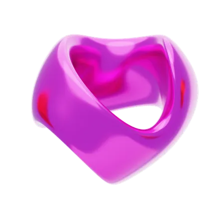 Pink Abstract Metalic Bending Circle Shape  3D Icon