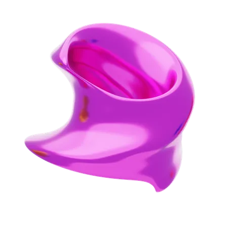 Pink Abstract Metalic Twisted Circle Shape  3D Icon