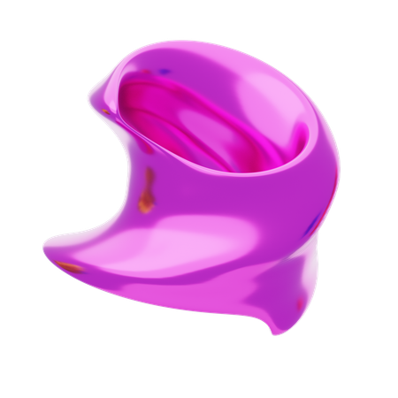 Pink Abstract Metalic Twisted Circle Shape  3D Icon