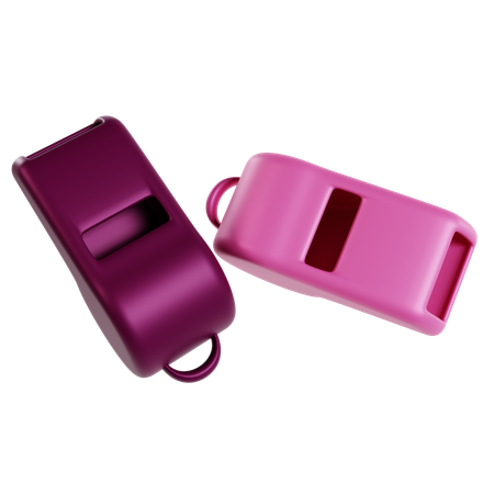 Pink and Purple Whistles  3D Icon