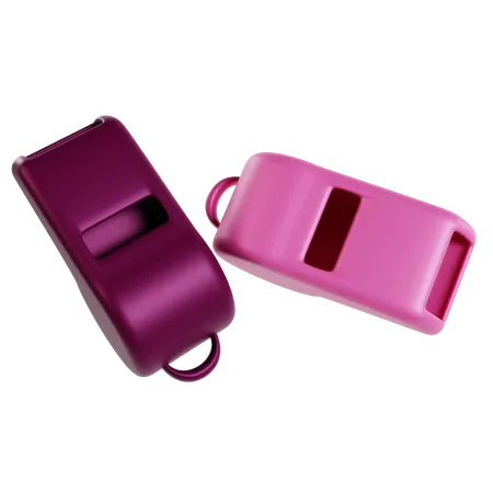 Pink and Purple Whistles  3D Icon