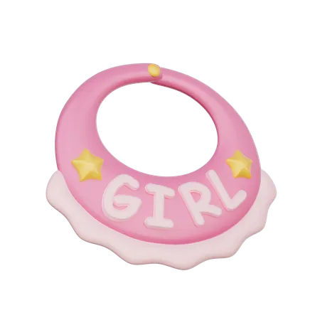 3 D Pink Baby Bib Baby Gender Reveal Its A Girl Birthday Party 3 D Rendering 3D Icon