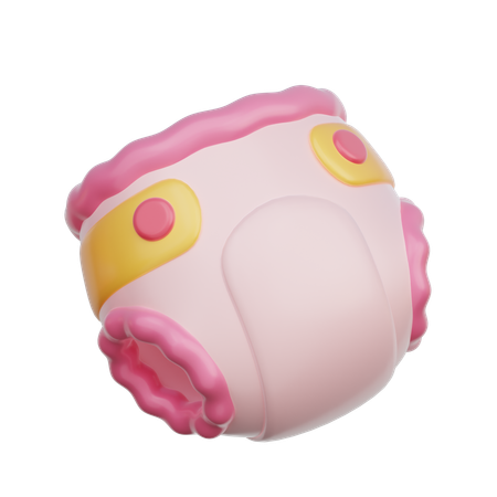 Pink Baby Diaper  3D Icon