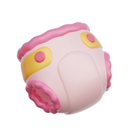 Pink Baby Diaper  3D Icon