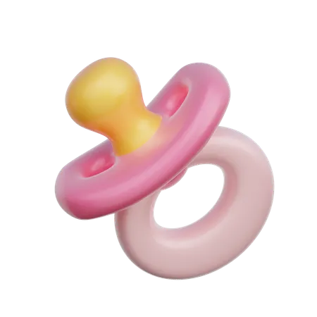 3 D Pink Baby Pacifier Baby Gender Reveal Its A Girl Birthday Party 3 D Rendering 3D Icon