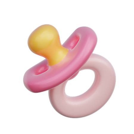 Pink Baby Pacifier  3D Icon