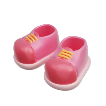 3 D Pink Baby Shoes Baby Gender Reveal Its A Girl Birthday Party 3 D Rendering 3D Icon
