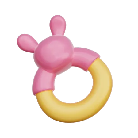 3 D Pink Baby Teething Ring Baby Gender Reveal Its A Girl Birthday Party 3 D Rendering 3D Icon
