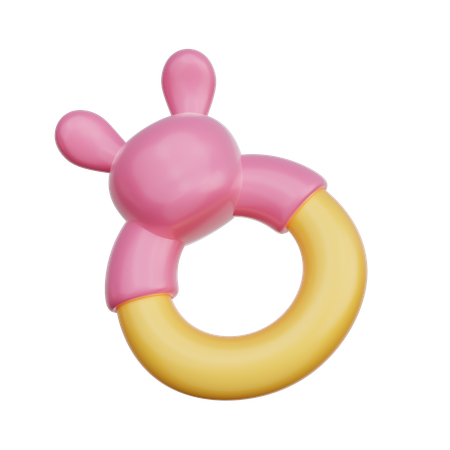 Pink Baby Teething Ring  3D Icon