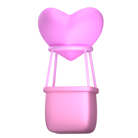 Pink Balloon Love  3D Icon