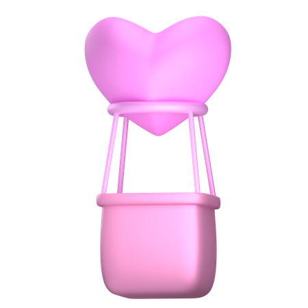 Pink Balloon Love  3D Illustration