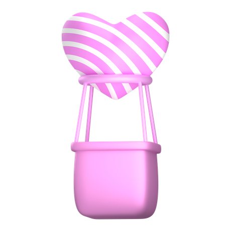 Pink Balloon Love Stripe  3D Icon