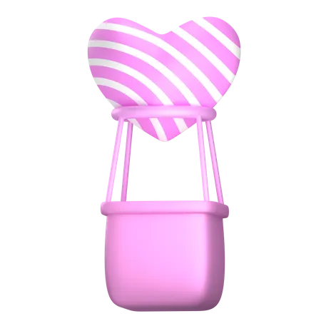 Pink Balloon Love Stripe 3D Illustration