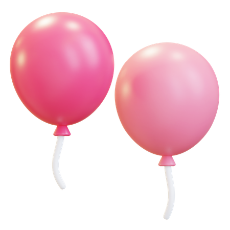 Pink Balloons  3D Icon