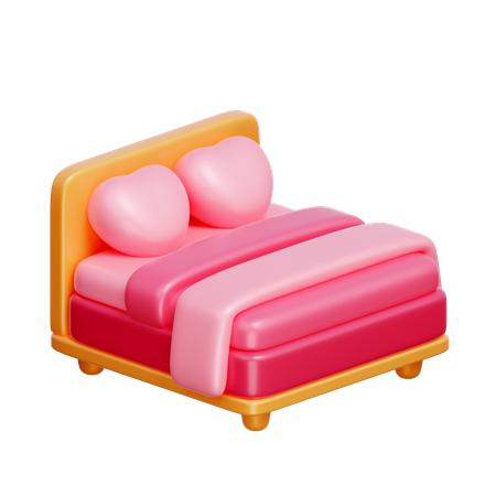 Pink Bed  3D Icon