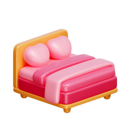 Pink Bed  3D Icon