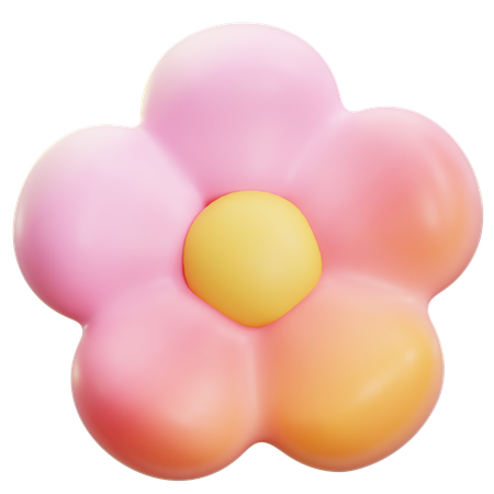 Pink Blooming Flower  3D Icon