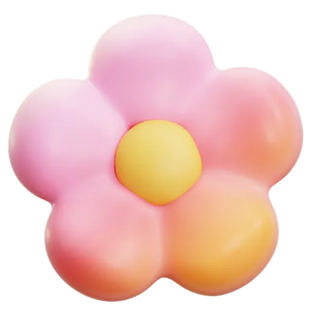 Pink Blooming Flower  3D Icon