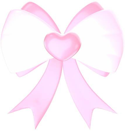 Pink Bow Ribbon  3D Icon