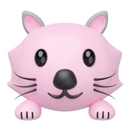 Pink Cat  3D Icon