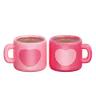 Pink Couple Mugs of Hot Chocolate