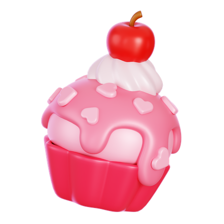 ピンクのカップケーキ  3D Icon