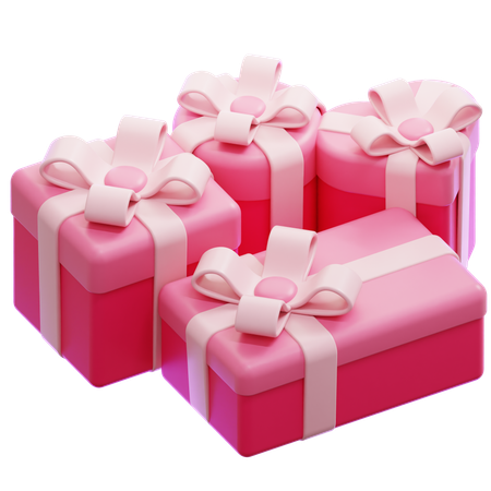 Pink Gift Boxes  3D Icon