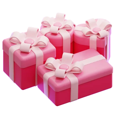 Pink Gift Boxes  3D Icon