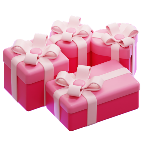 Pink Gift Boxes  3D Icon