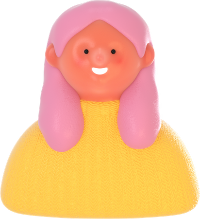 Pink Haired girl  3D Icon