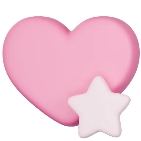 3 D Icon Of Pink Heart And Star 3D Icon
