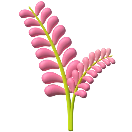 Pink Leaf  3D Illustration