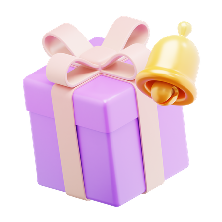 Pink Present With Ringer Bell  3D Icon