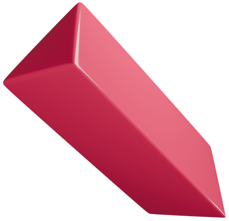 Pink Rectangular Prism Tilted  3D Icon