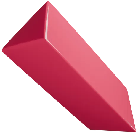 Pink Rectangular Prism Tilted  3D Icon