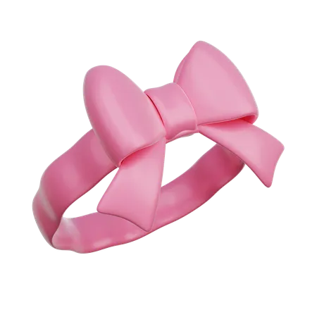 3 D Pink Ribbon Hair Band Baby Gender Reveal Its A Girl Birthday Party 3 D Rendering 3D Icon