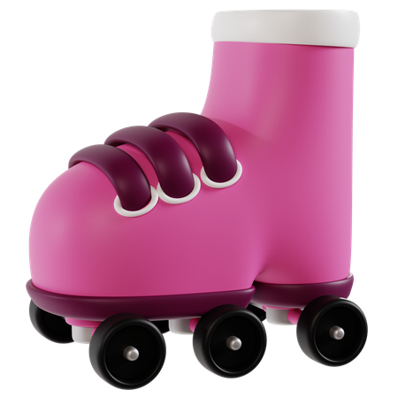 Pink Roller Skates  3D Icon