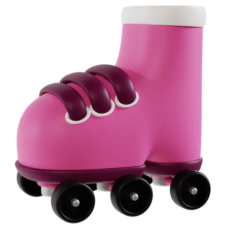 Pink Roller Skates  3D Icon