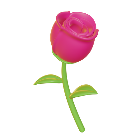 Pink Rose  3D Icon