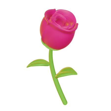 Pink Rose  3D Icon