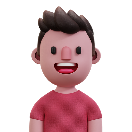 Pink Shirt Man  3D Icon