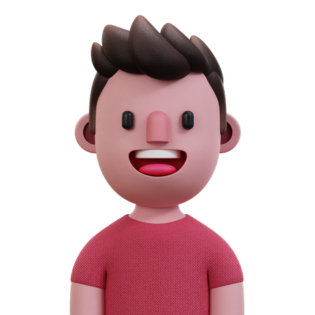 Pink Shirt Man 3D Icon