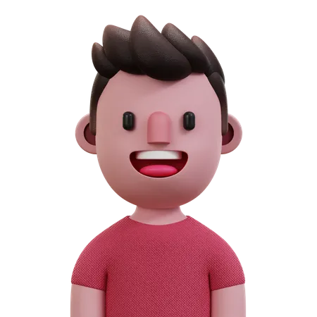 Pink Shirt Man  3D Icon